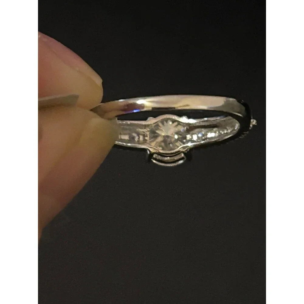 Sterling Silver & Moissanite Ring 0.88 CTW Sz 7